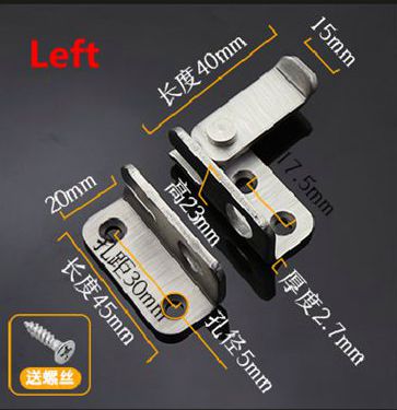 JZPENG 90 degree stainless steel door latch right angle sliding door lock latch screw locker hardware accessories: Left