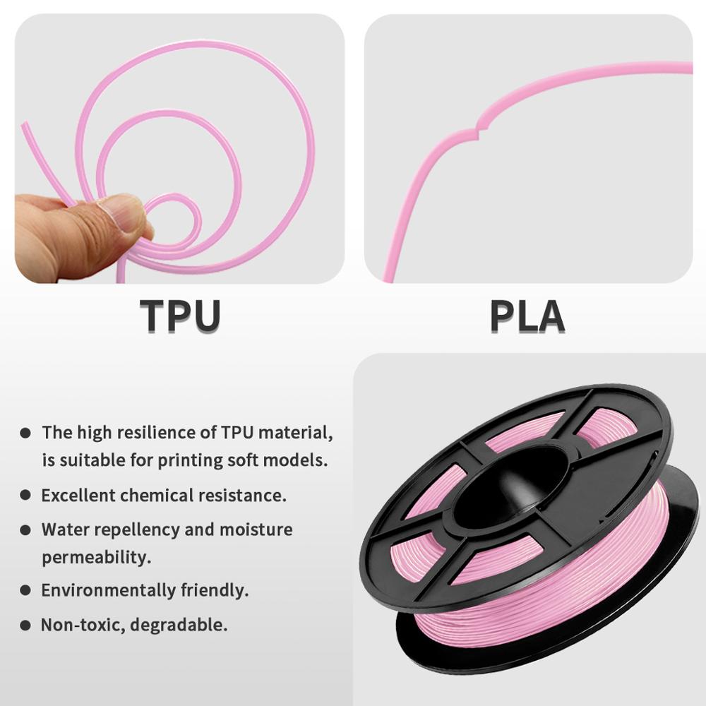 Tpu 3D Printing Filament Roll Roze Flexibele 1.75Mm 0.5Kg Filament Zachte Filamenten Kleurrijke Afdrukken Materiaal Voor Fdm 3D printer