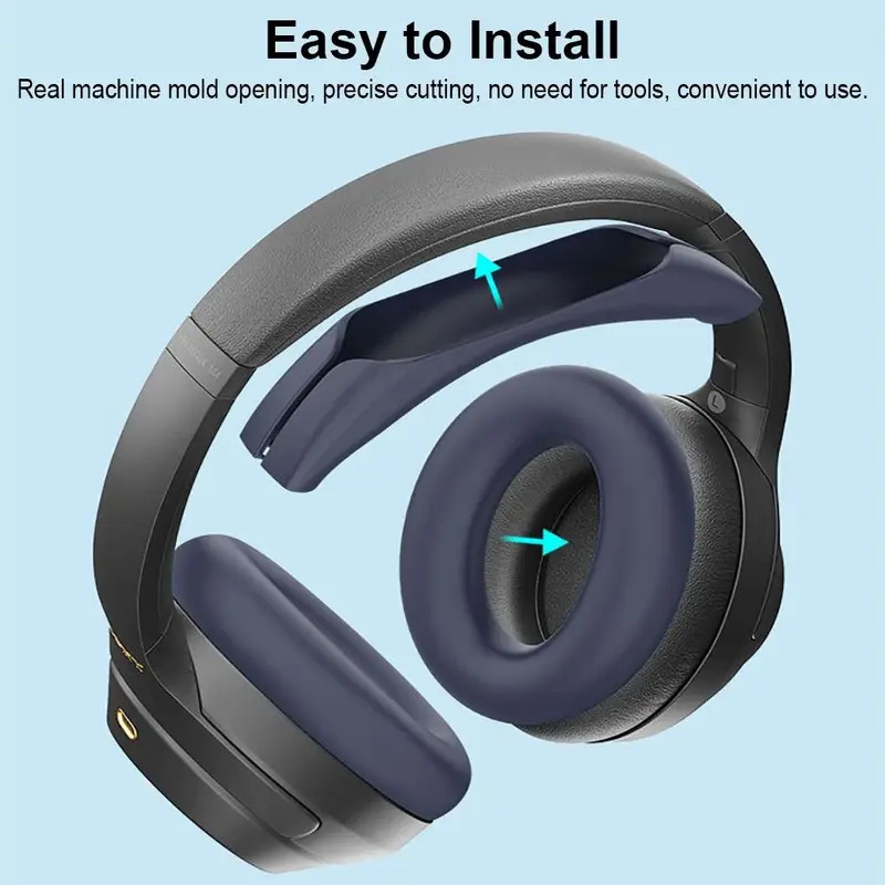 de almohadillas para los oídos, funda protectora de silicona a prueba de golpes para haz de cabeza, antipolvo, suave para auriculares WH-1000XM4