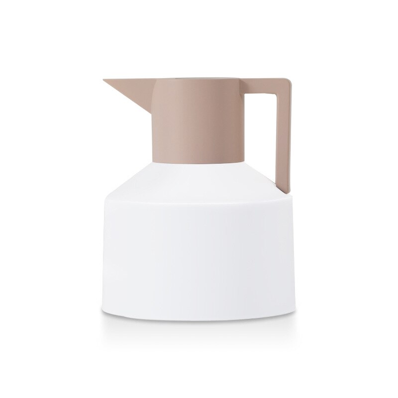 Geometrische Wasser Krug Wasser Krug Große Kapazität Krüge Doppel Schicht Vakuum Kaffee Thermos Wasserkocher Isolierte Flasche Tee Topf: 1.2L / White