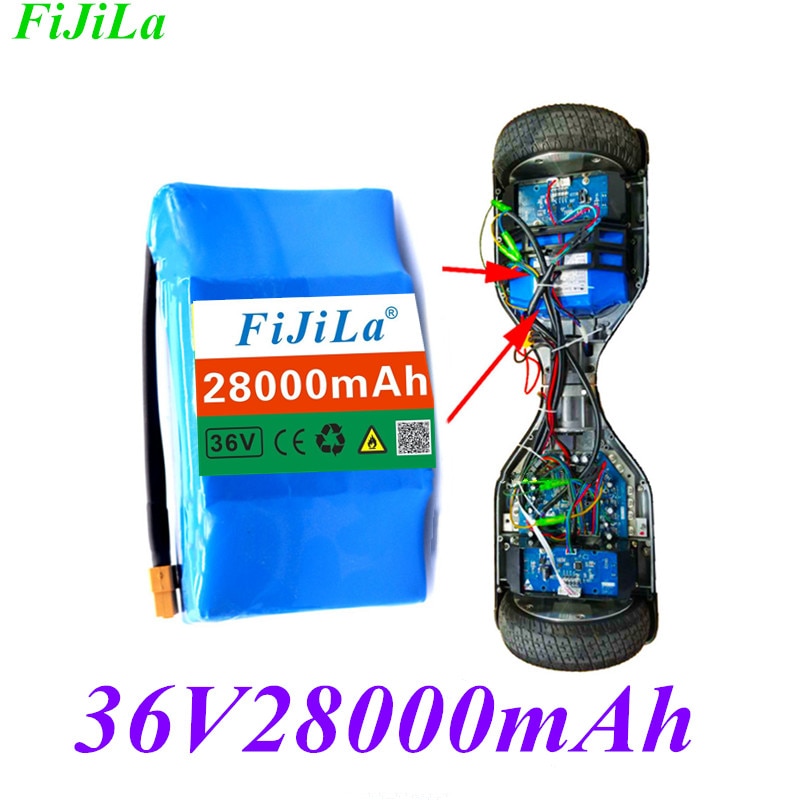 10S2P – batterie Li-ion 36V 28000mAh, batterie 28a Ah pour hoverboard électrique auto-amortissant, monocycle, batterie 36V