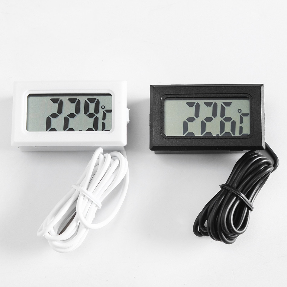 Termómetro Digital LCD impermeable para acuario, herramienta electrónica de medición de la temperatura del tanque de peces con higrómetro de sonda