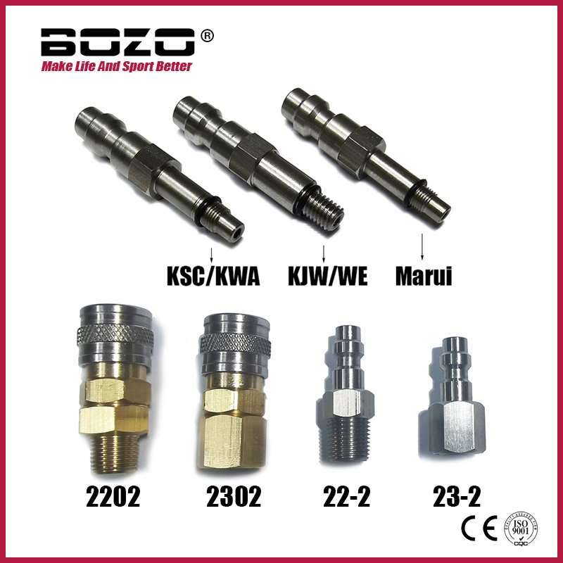 Nuovo Air HPA Soft Magazine rubinetti adattatore valvola adattatore maschio Foster attacco a sgancio rapido Marui KJW/WE KSC/KWA (US)