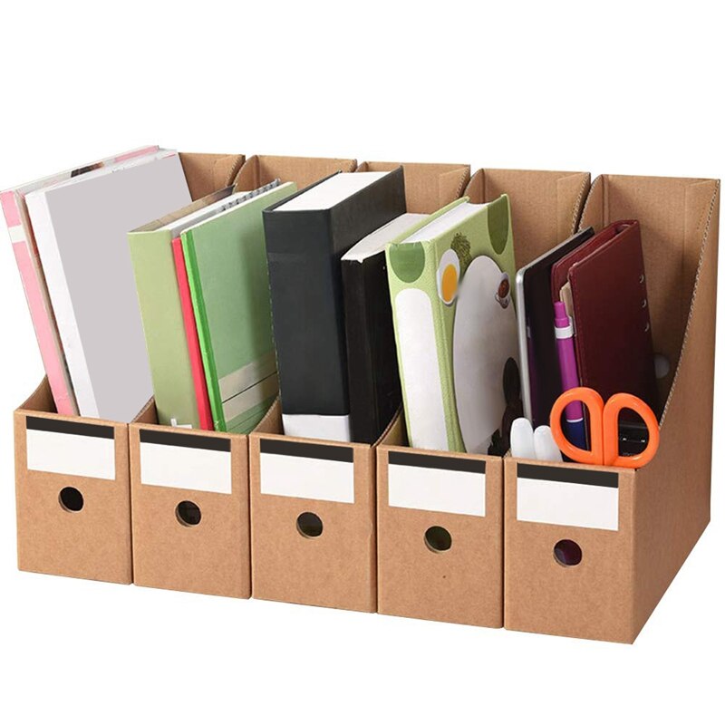 Stationery Storage Box Kraft Paper azine Doent Rack Desk Organiser School Paperwork Office File Holder Foldable