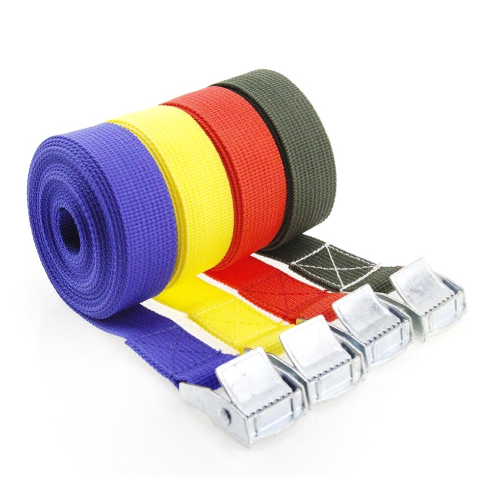 2 M * 25mm Auto Spanning Touw Tie Down Strap Sterke Ratchet Riem Bagage Tas Lading Sjorren Met Metalen gesp