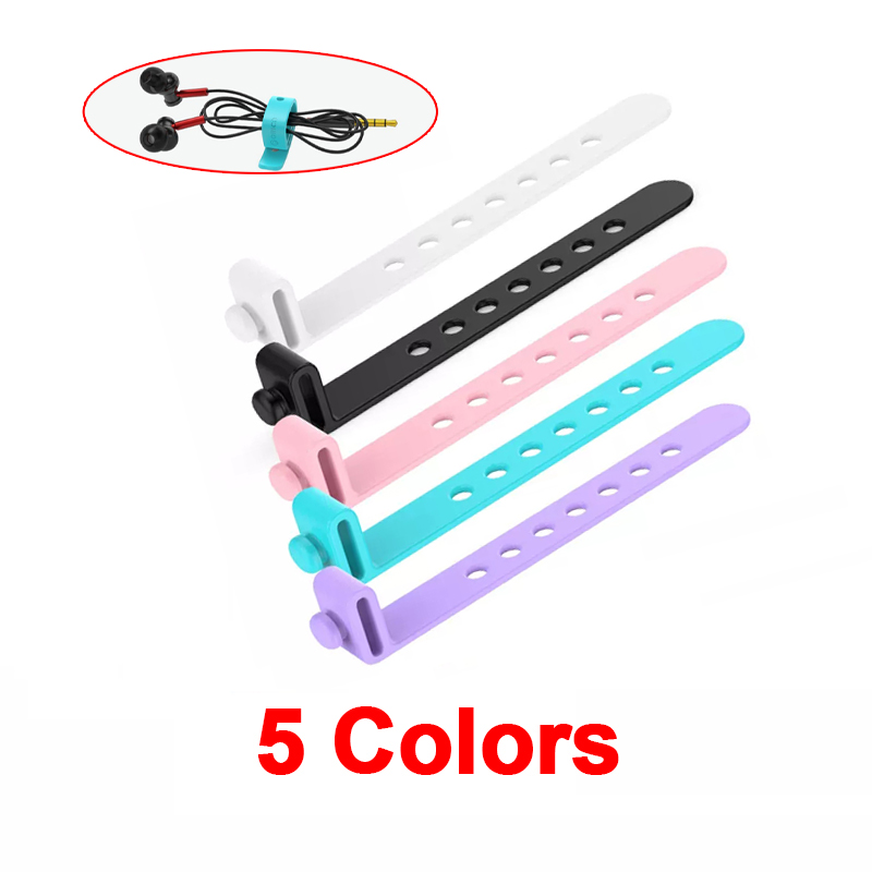 ORICO Cable Organizer Colorful Stand Protector Cord Storage Silicone Cable Organizer Desktop Organizer Cable Management Tape: Orange