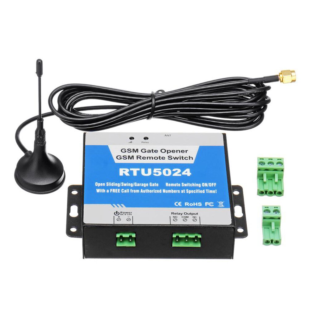 RTU5024 GSM Gate Relay Switch Kits 850MHz 900MHz 1800MHz 1900MHz Remote Control Wireless Door Access Opener with Antenna