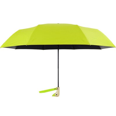 Træ andehoved håndtag paraply  uv 50+  skygge regn eller skinne folde dyr rejse paraply aldrig våd bærbar roman paraply: Lysegrøn