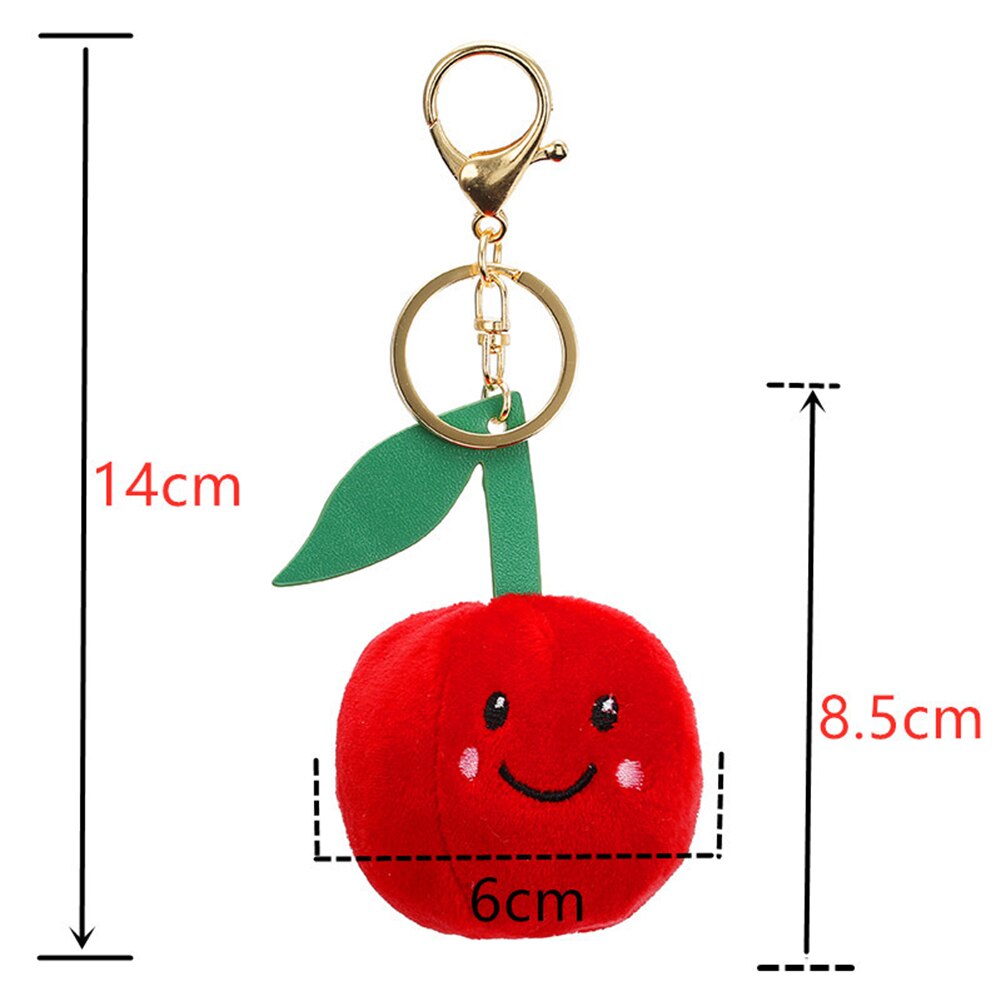 Śliczne owoce jabłko pluszowe lalki wisiorek brelok klucz uchwyt pierścieniowy torba telefon dekoracje dzieci edukacyjne zabawki dla dzieci prezenty