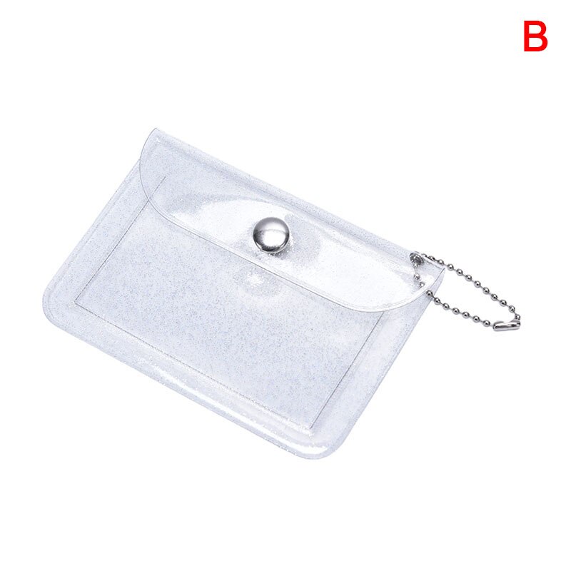 Glitter Transparante Waterdichte Pvc Vrouwen Card Case Visitekaarthouder Mannen Credit Card Bag Id Card Mini Wallet Meisjes Coin portemonnee: B