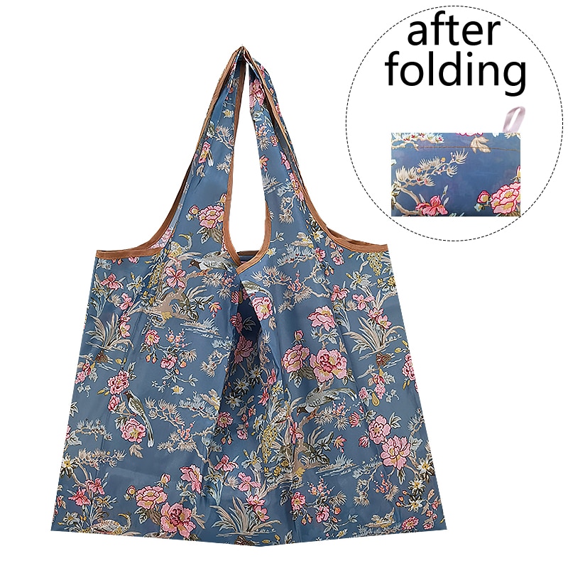 Große Größe Mehrweg Faltbare Einkaufstasche Tote Tasche Eco Tasche T-shirt Tasche Wasserdichte Ladenbesitzer Taschen Handtaschen: 868-xiaoniaohua-21