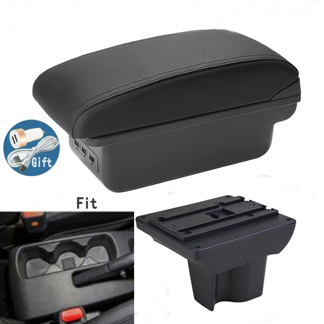 For TOYOTA RUSH ARMREST Armrest box Car accessories Interior storage box Original armrest chargeable usb: B-Black black line