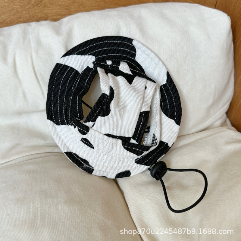 Pet Hat Cat Bucket Hat Dog Sun Hat Pet Accessories Suitable for Small and Medium Dogs and Cats: L / black