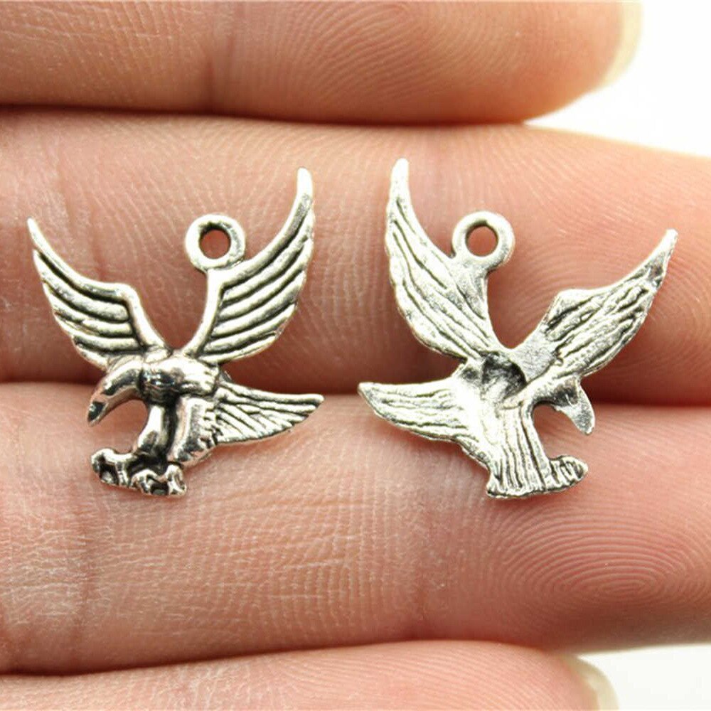 20 stücke Reize Vogel Antike Silber Farbe Nette Vogel Reize Schmuck Erkenntnisse DIY Kleine Vogel Reize: B12220-20x20mm
