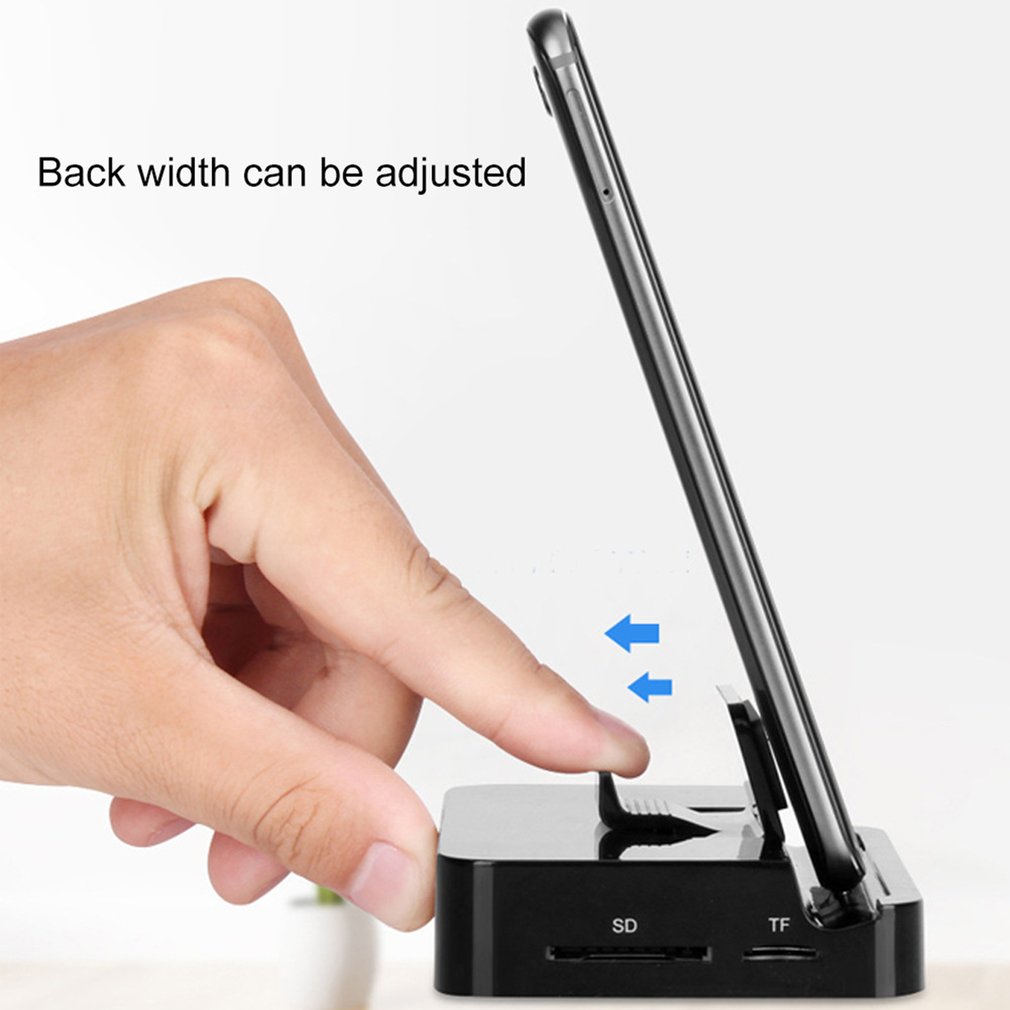 6 in 1 Multi Poorten Typ-C HDMI 2 USB3.0 Geheugenkaart TF 4K HUB USB-C Adapter Typ- c Typ-c mobiele telefoon docking station
