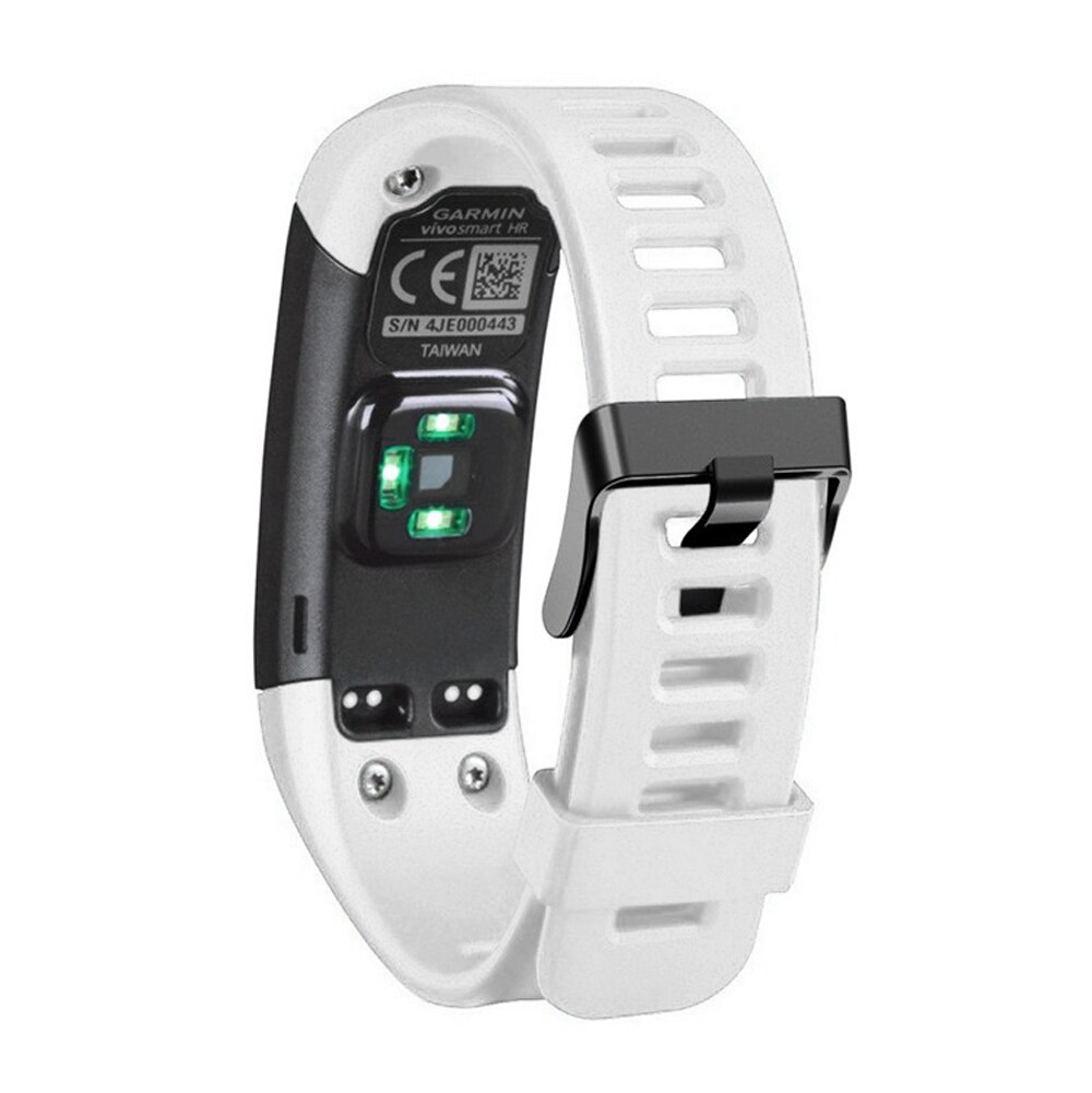 Til garmin vivo smart hr band udskiftning sport silikone armbånd rem band til garmin armbånd vivosmart hr band smart rem: Hvid