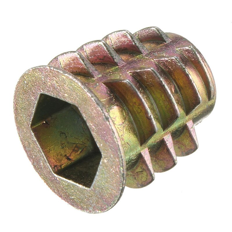 10pcs Zinc Alloy Hex Screw Set Insert Nut Wood Furniture Hex Socket Drive Head Screws Threaded For Wood Furniture