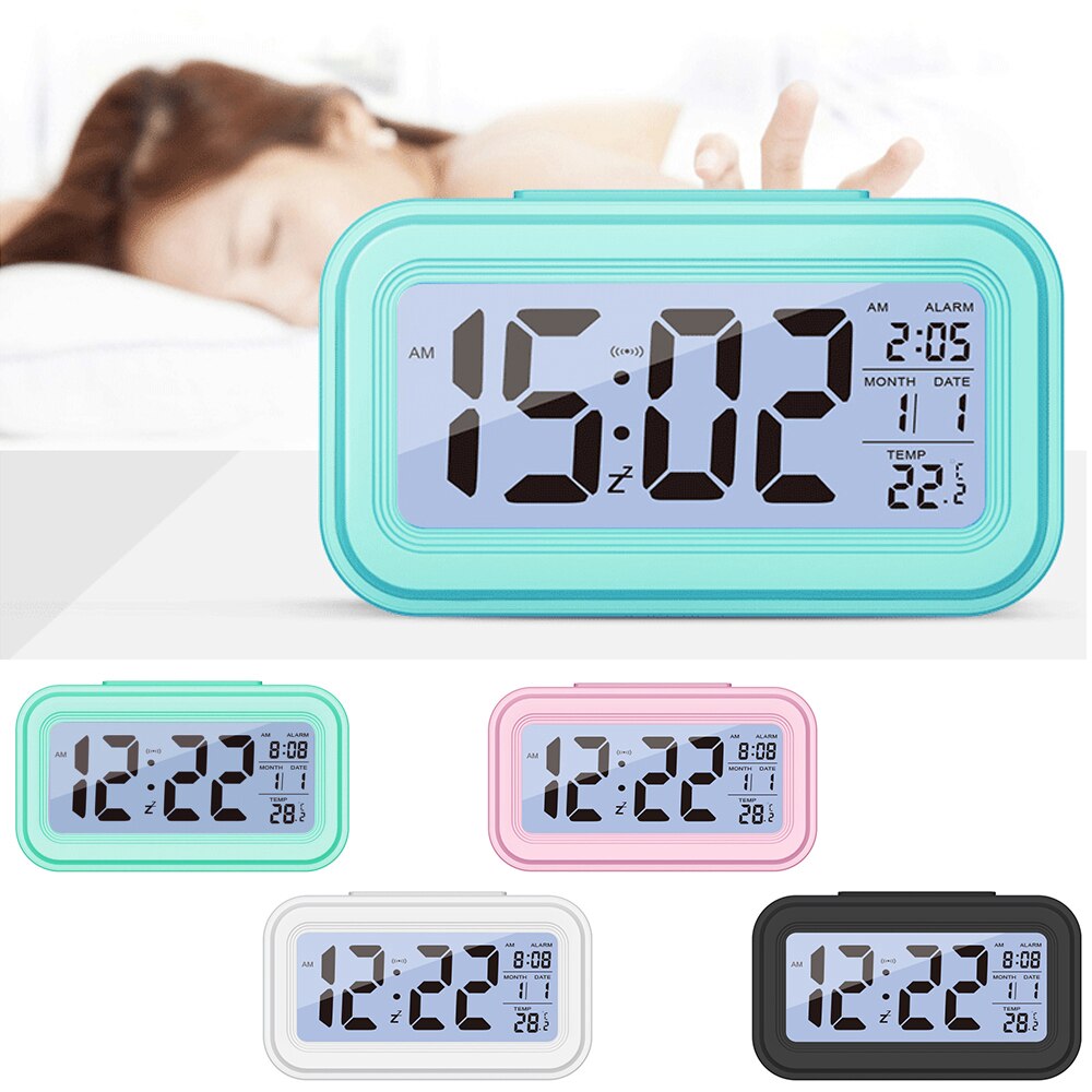 Schreibtisch Digital LED Alarm Uhren Thermometer Woche Schlummern Uhr Electonic Tisch Kalender Beleuchtung LCD Anzeige Heimat Timer