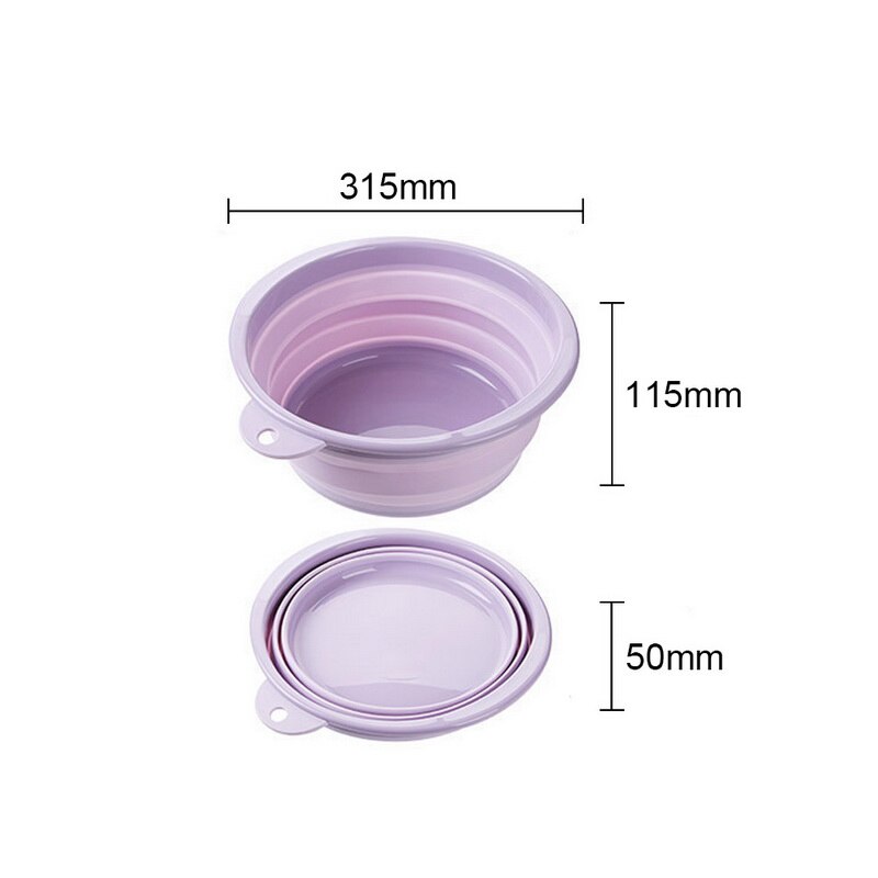 T opvouwbare grote wasbak huishoudelijke plastic wasbak reis verdikte kleine wasbak plastic bak: M-paars