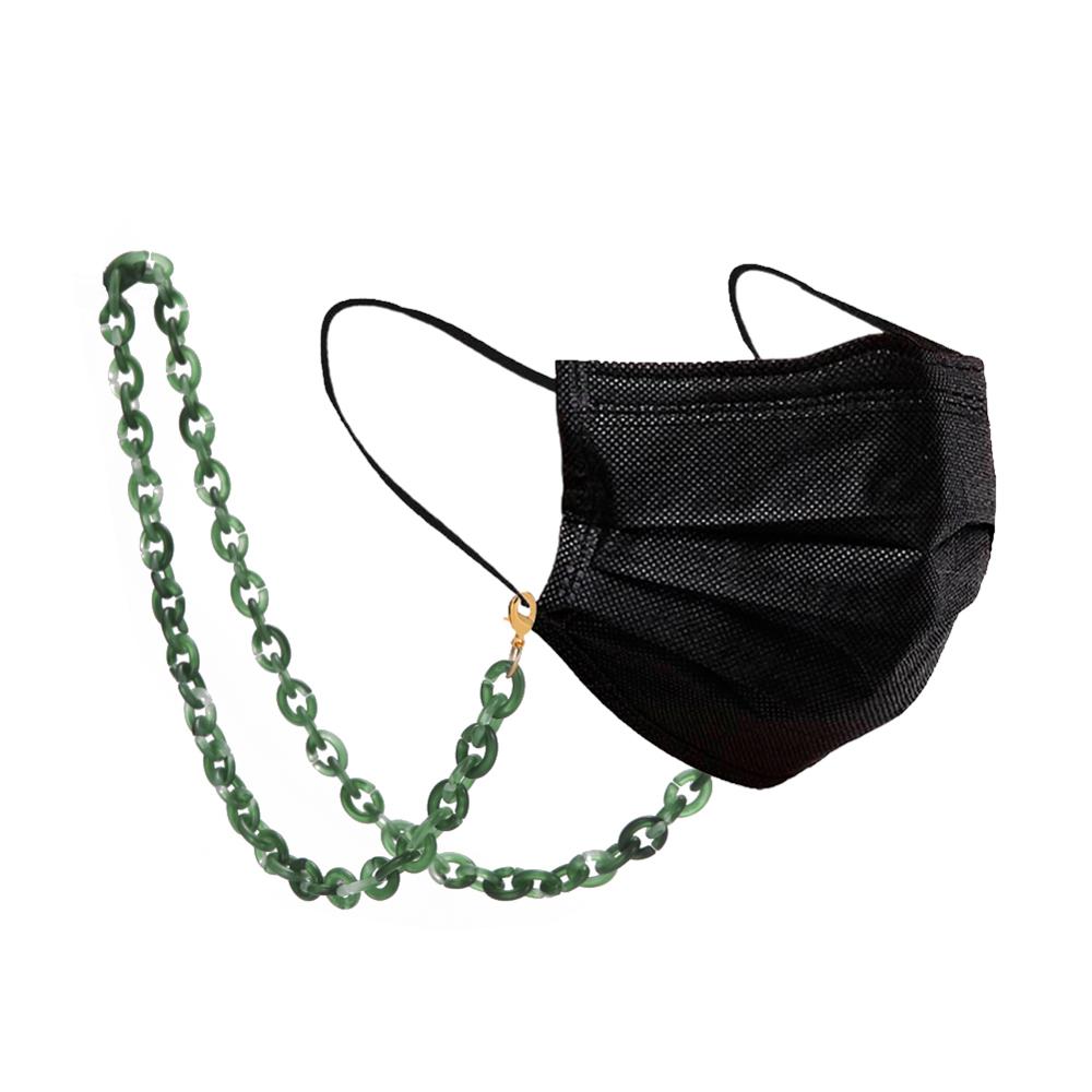 Teamer Cadena de soporte para mascarillas faciales para mujer, collar decorativo de que sujeta tu máscara alrededor de tu cuello, cadena de gafas acrílicas: green 2