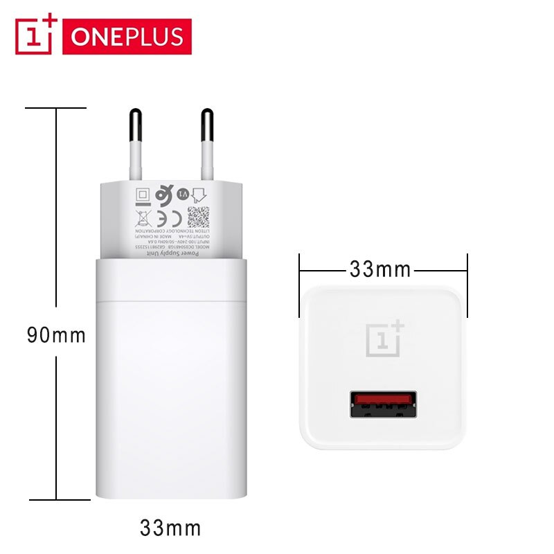 OnePlus 5 chargeur de tableau de bord d'origine 5 V/4A prise ue US pour OnePlus 1 2 3 3T 5 5T 6 6T adaptateur d'alimentation mural à Charge rapide: Only EU Charger