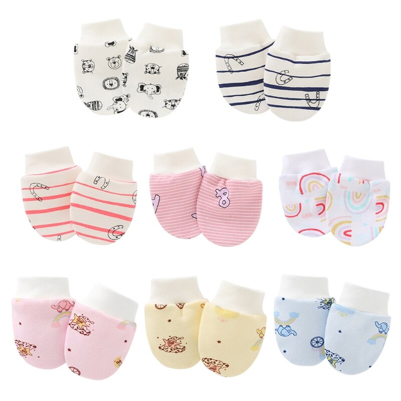1 Pair Baby Anti Scratching Soft Cotton Gloves Newborn Protection Face Scratch Mittens Infant Handguard Supplies