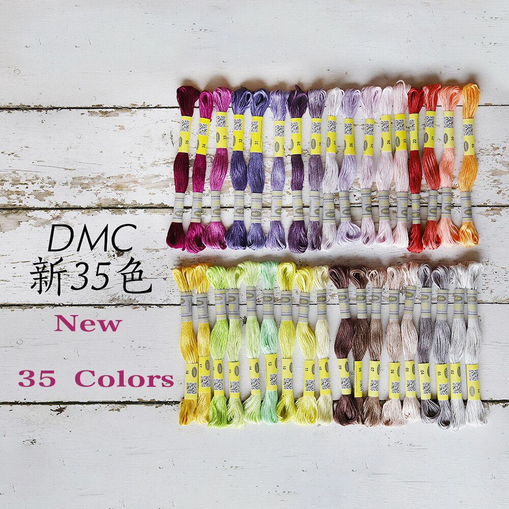 35 DM*C Colors Cotton Floss Cross stitch Embroidery Thread 6 Strands Double Mercerized Singed Egyptian Long Fiber Cotton: Default Title