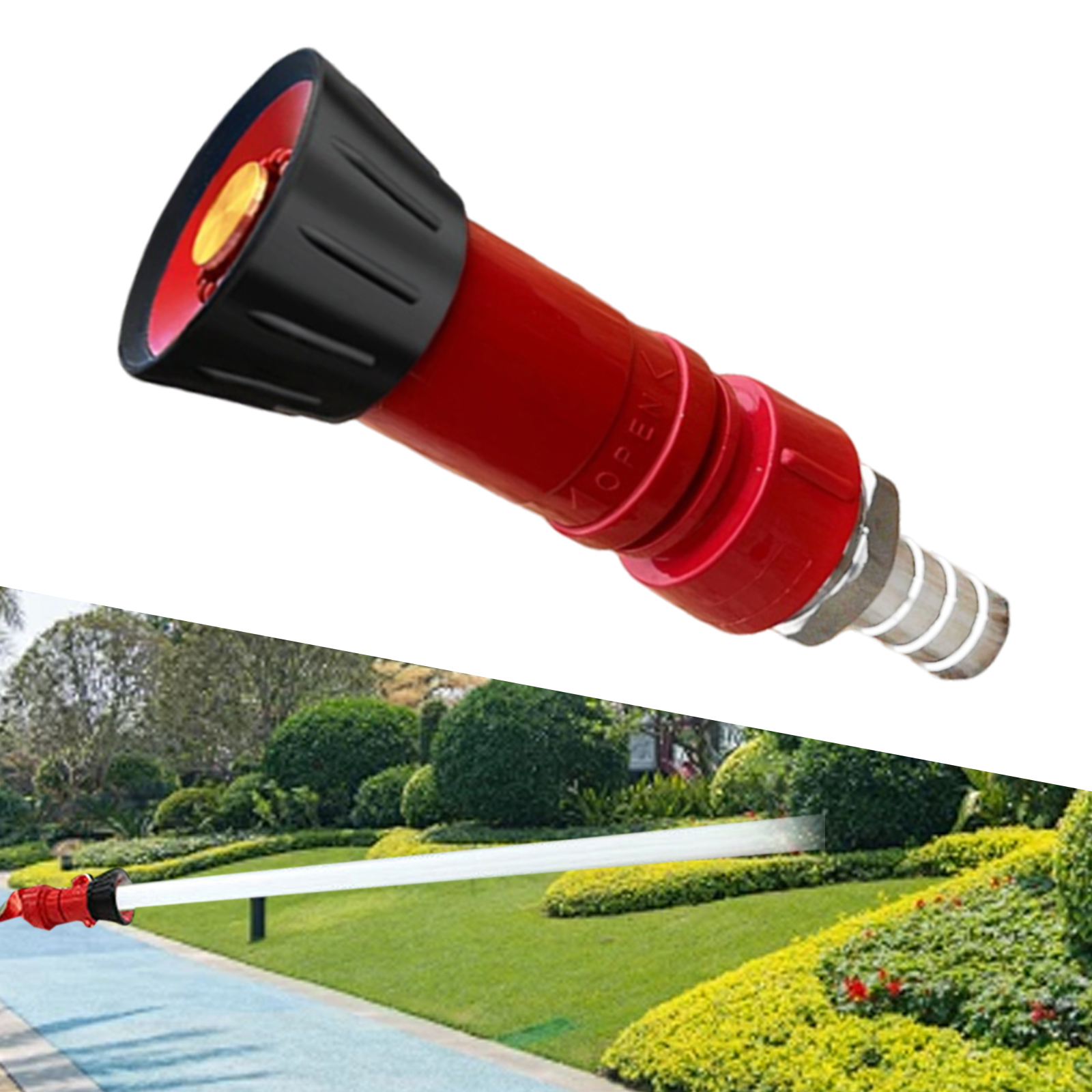 Buse de tuyau haute pression rouge puissant pour le jardinage, arrosage de jardin extérieur, tête d'arrosage haute pression robuste