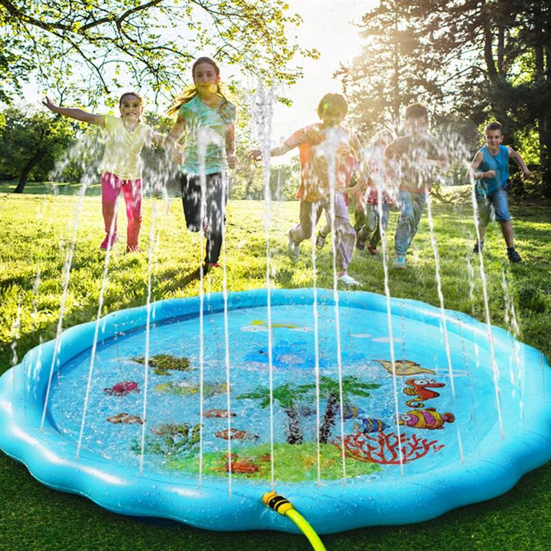 170cm Kids Water Spray Mat Sprinkler Pad Mat Children Summer Outdoor Water Splash Play Mat Lawn Inflatable Cushion Toy