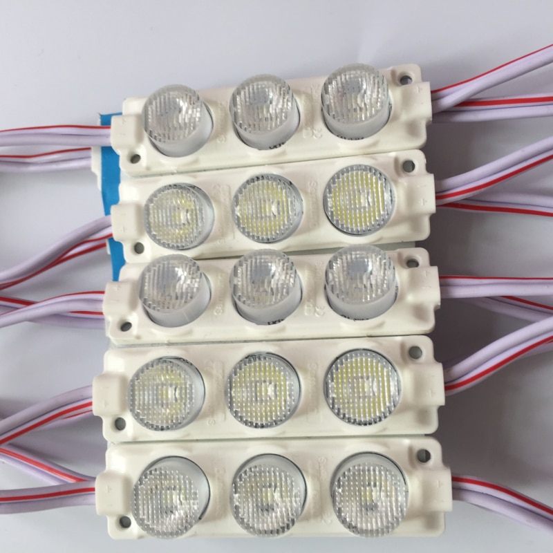 Super heldere LED module DC12V waterdichte 3 LEDs Koud Wit led Module met lens, goede warmteafvoer