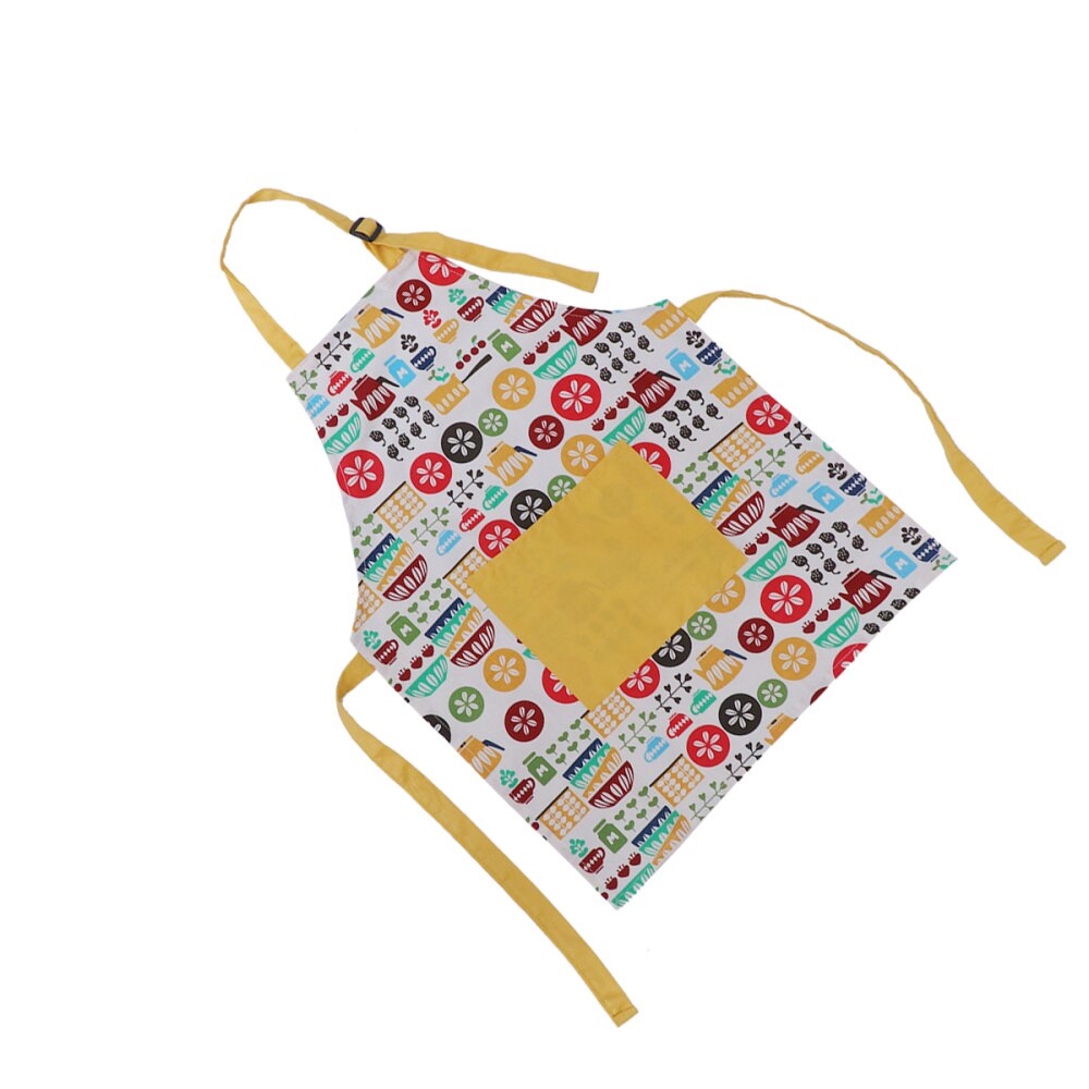Children Cotton Aprons Cartoon Kitchenware Pattern Painting Kids Aprons for Children Cooking Baking Kitchen (Small Size, Kitchen