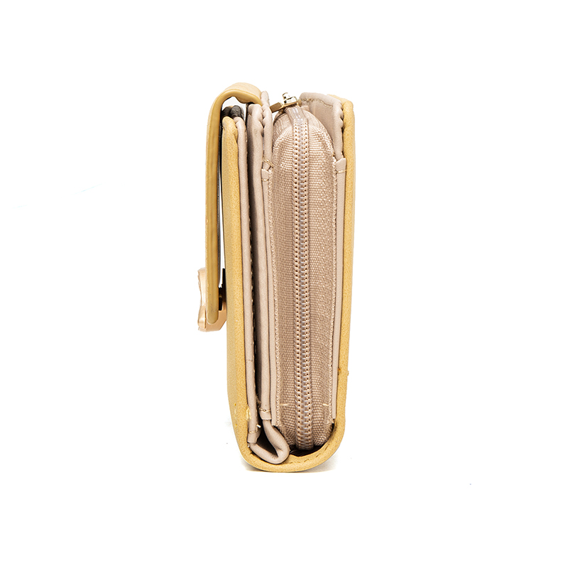 Portemonnee dames kort 2023 nieuw niche eenvoudig retro mat blad damesportemonnee mode portemonnee rits opvouwbare studentenmuur