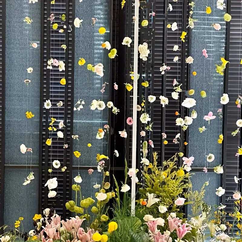 Paquete de Material de cortina de puerta de flor flotante DIY, 20 piezas, planta, flores aleatorias, decoración de de escena de flor simulada
