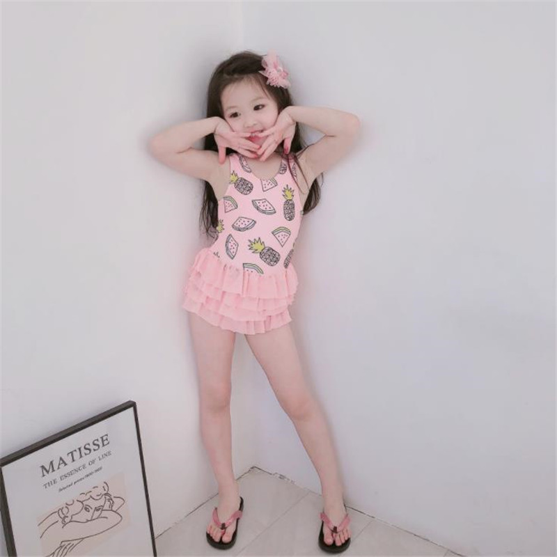 Summer Swimsuit Infant Baby Girls Swimwear One-piece Polyester Beach Clothes Bathing Suit