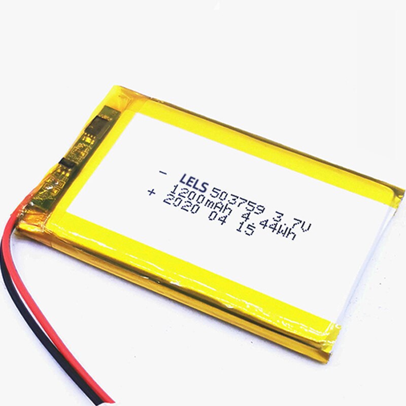 503759 lithium batteri 3.7v 1200 mah , 3.7v lithium ion polymer batteri, bruges til  mp4 mp5 kamera gps dvd fjernbetjening pos
