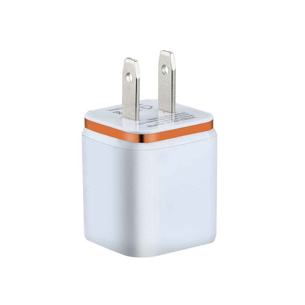 EU US Plug Dual USB Charger 5V / 2A Fast Charging USB Charger Tablet Universal Mobile Phone Wall Adapter for iPhone XS Max/1.2: Orange 