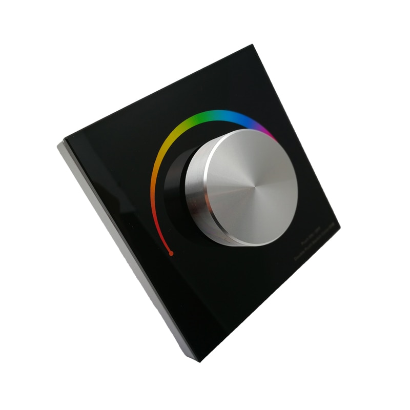 Dc 12v -24v vægmonteret manuel knappanel rgb strip controller dual 2.4 ghz og pwm signal  t3-k 144w led rgb strip controller