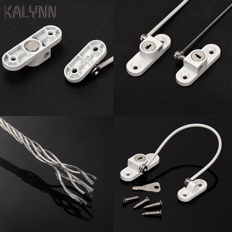 1-6PCS Kids Window Door Cable Restrictor Lock Child Baby Safety Security Wire Catch with Keys Public and Commercial Applications