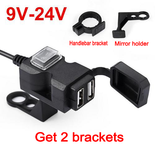 Universele Dc 5V 3.1A Usb Motorfiets Lader Moto Apparatuur Dual Usb Quick Change 12V Voeding Adapter