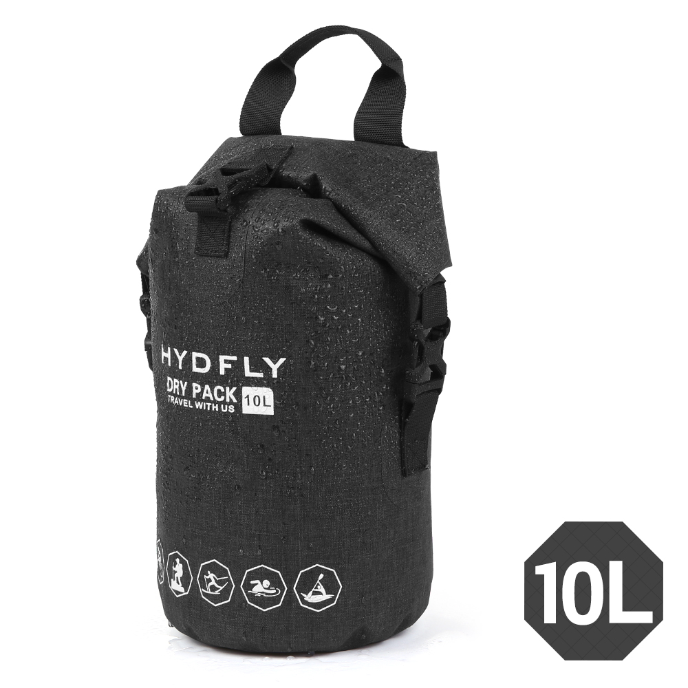 Outdoor Waterproof Dry Bag River Trekking Floating Roll-top Backpack Drifting Swimming Water Sports Dry Bag 10L / 15L / 20L: Black 10L