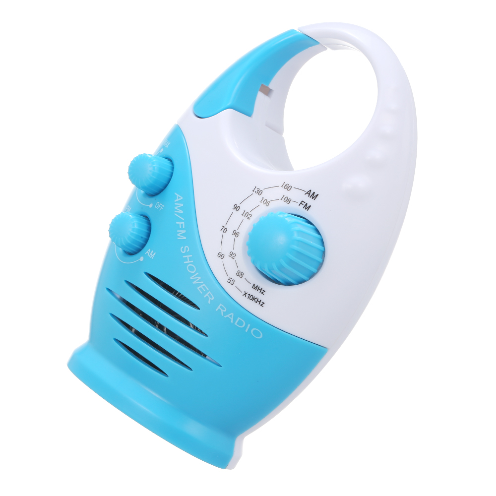 Docooler Mini Am/Fm Douche Radio Badkamer Waterdichte Radio Opknoping Muziek Radio Ingebouwde Luidspreker Voor Badkamer Zwemmen Zwembaden: Blauw