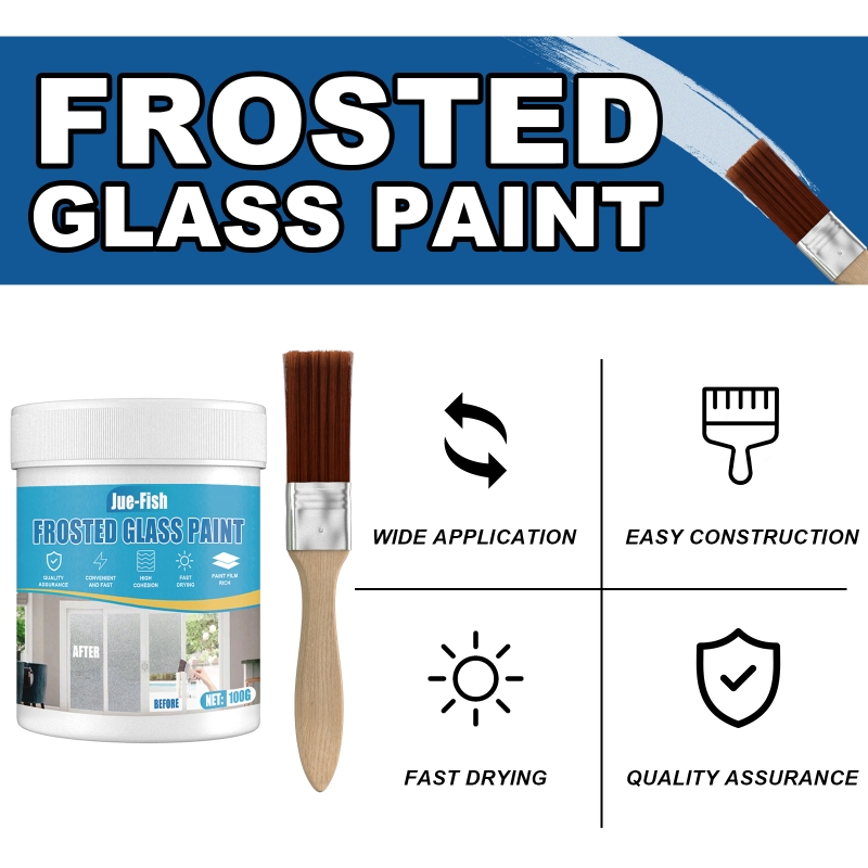 Frosted Glass Paint with Brush Matte Hazy Frost for Door Window Shading 100ml