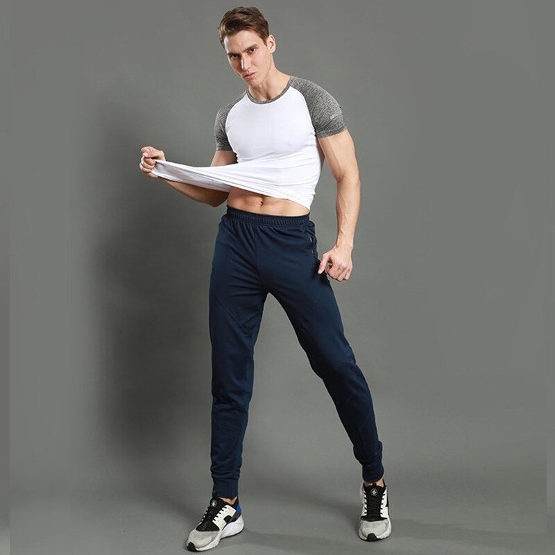 Crossfit Sweatpants Mens Quick Dry Breathable Pants Fitness Tights Joggers Sports Pants Male Gyms Zipper Sportswear M-3XL