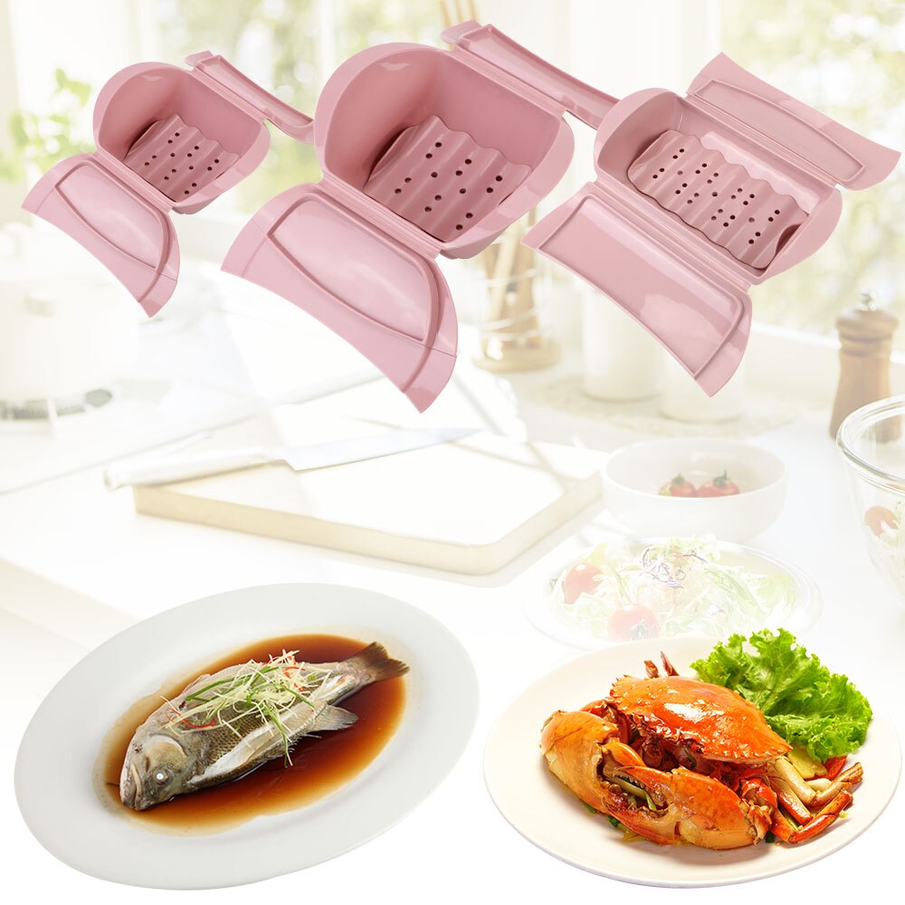 Silicone cozinhado peixe tigela microondas vapor com tampa cozinhar ferramentas de cozinha gadgets