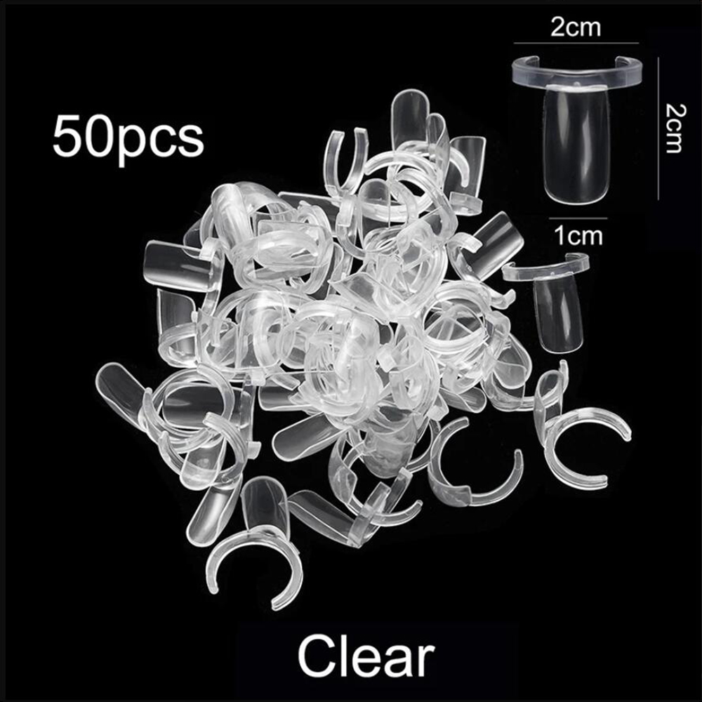 50 Stuks Nagellak Display Ring - Kaart Vorm Kleurstaal Tool - 2x2x1cm - DIY Manicure Kunst Oefenen: Zwart