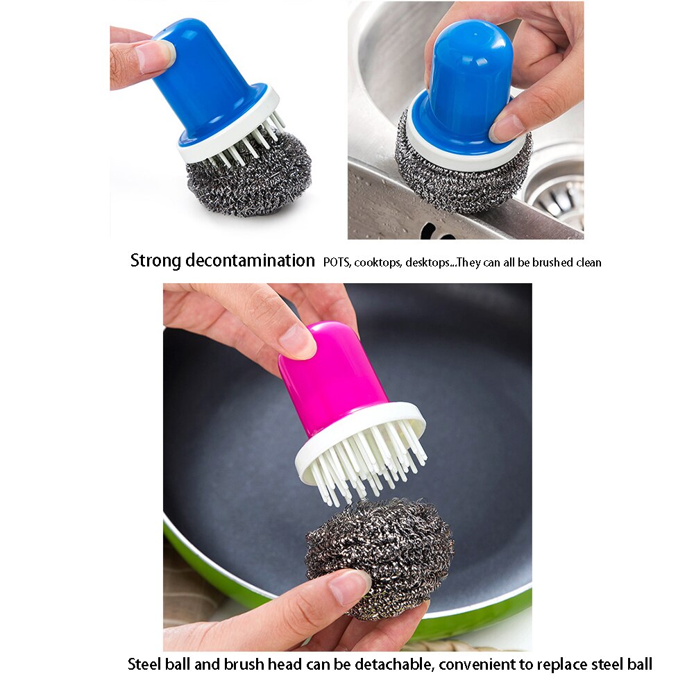 Staal Wol Reinigen Rvs Bal Borstel Schotel Kom Pan Schoon Metalen Scrubber Bal Pot Borstel Huishoudelijke Schoonmaakmiddelen Gereedschappen