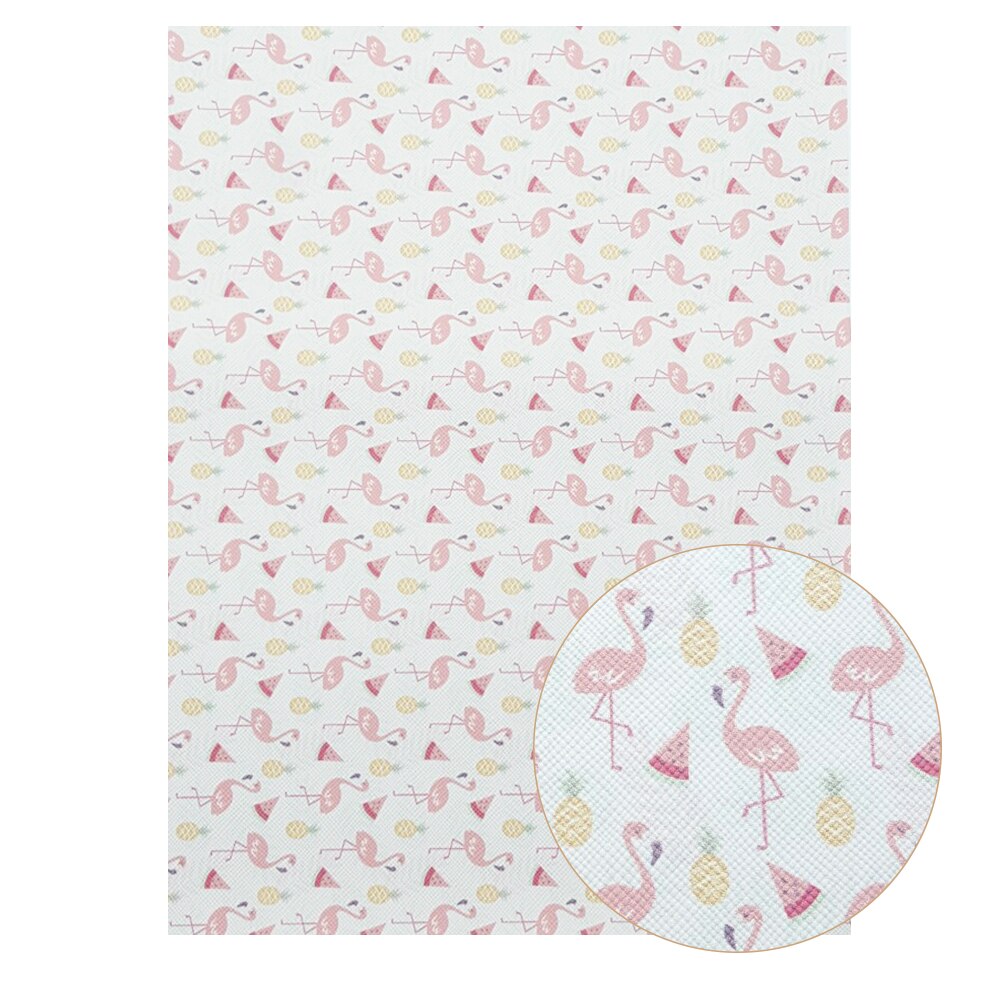 22*30cm a4 tyglakan i konstläder flamingo unicorn utskrift söta djur rosett tyg gör det själv handväskor material syntetiskt läder: 17