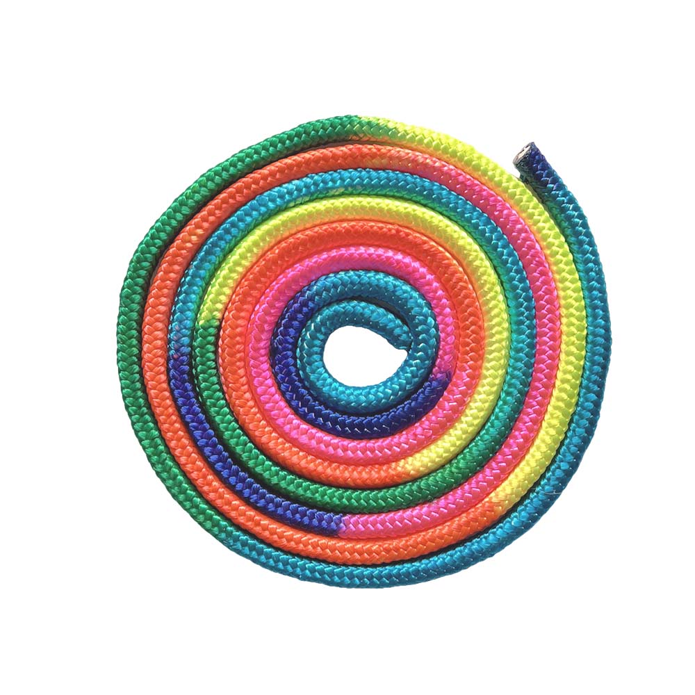 Cuerda de salto para Artes de gimnasia, cuerda de entrenamiento deportivo de Color arcoíris para ejercicio físico, cuerda de gimnasia rítmica, cuerda de competición: plum