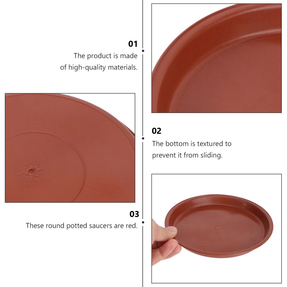 10 Stuks Plastic Bloempot Lekbak Plant Pot Schotel Voor Vleezigheid Planter Tuin Balkon-Type 160 (Rood)