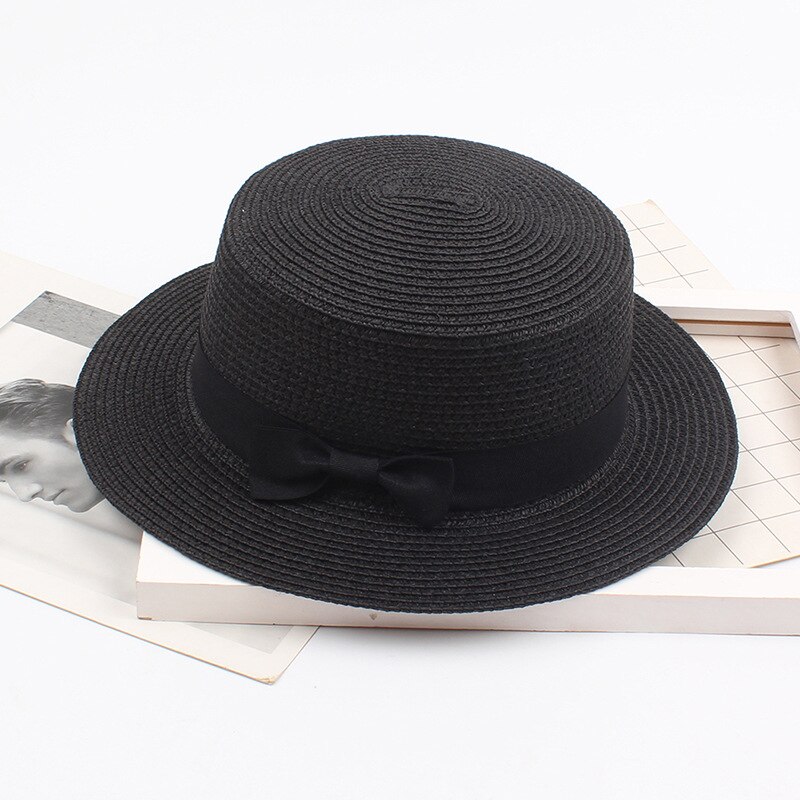 Chapeau de paille coréen Vintage pour femmes, rétro, nœud papillon, , protection solaire, chapeau de plage: 9
